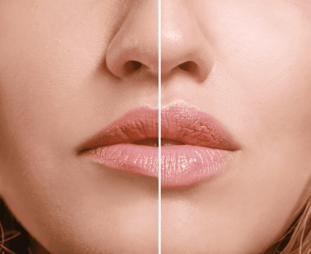 Lip plumping with lip laser treatment for more aesthetic lips
