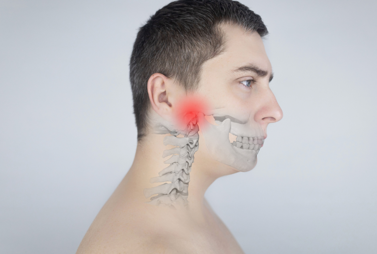 A Photo Showing Anatomy of Jaw and the Pressure Area for TMJ Pain